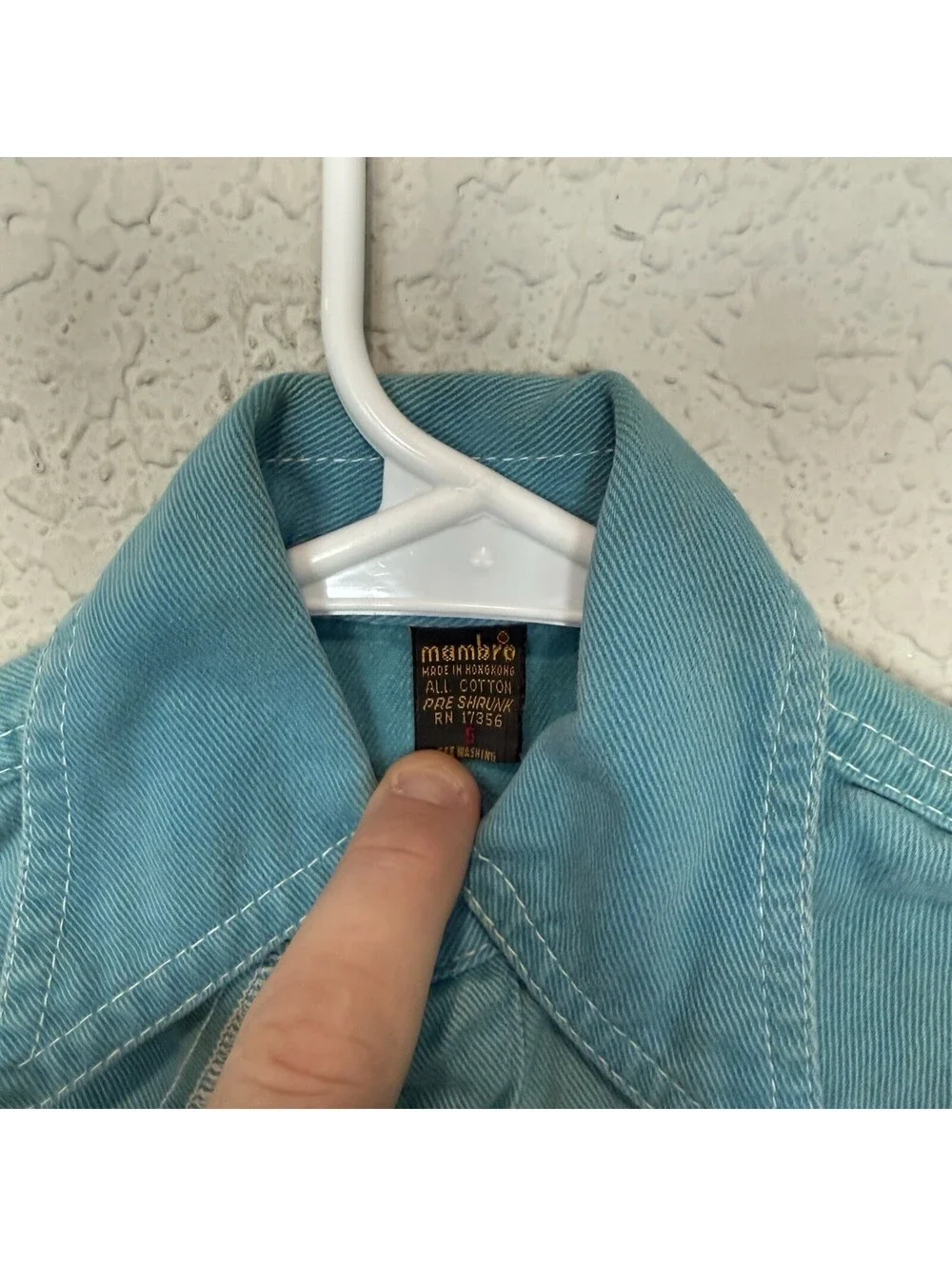 Vintage 70s RARE Blue Kids Mambro Embroidered Western Button Shirt Size Kids 5